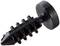 Black plastic fixing clip with a round head and ribbed shaft for secure anchoring in pre-drilled holes.