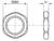 Technical drawing of a hexagonal nut with SW2 dimension for width and H for height, side and top view shown.