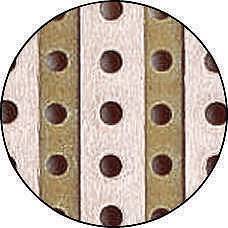The microscope slide shows a circular pattern with alternating vertical stripes in pink and brown, interspersed with dots.