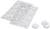 Transparent round adhesive pads on a film strip, some detached. Ideal for securing objects to smooth surfaces.