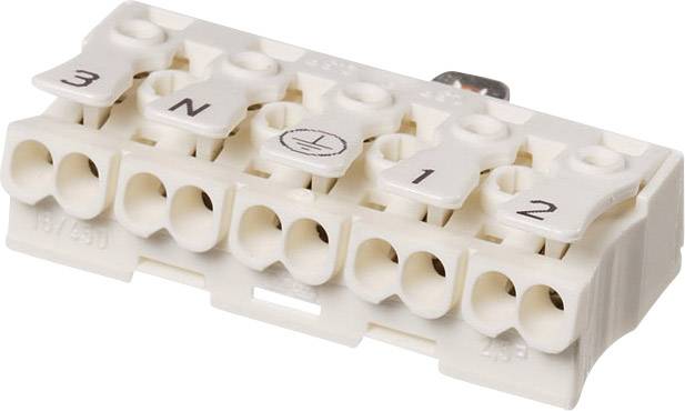 Adels-Contact 21806 LK 980-01/5 B Lamp terminal flexible: -2.5 mm² fixed: -2.5 mm² Number of pins: 5 1 pc(s) White