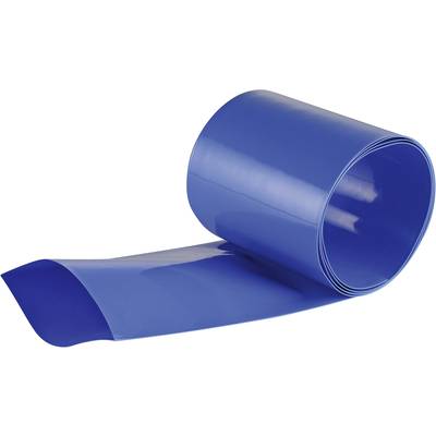 A blue plastic roll, partially unrolled, on a white surface.