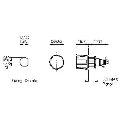 Technical drawing of a connector, showing dimensions: 'Fixing Details' with a diameter of 20.5 mm and length measurements of 6.7 mm and 17.8 mm.