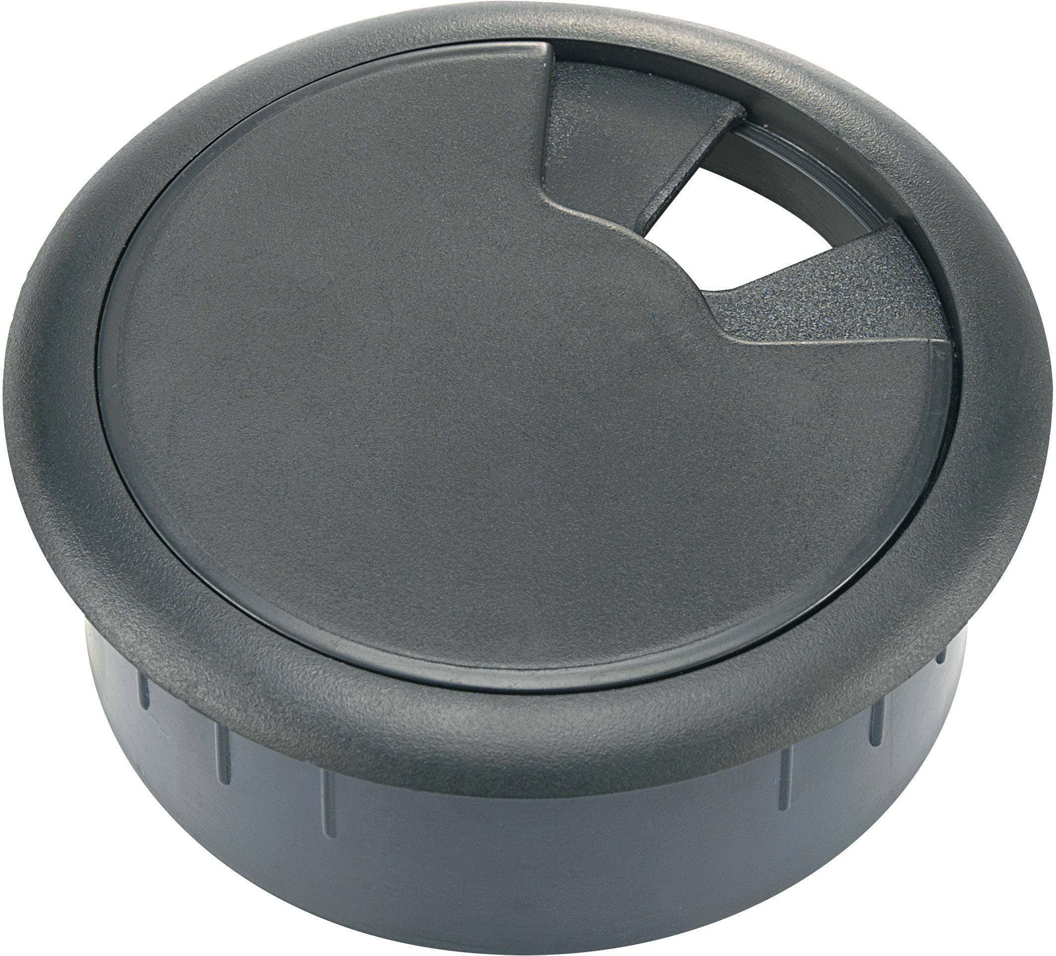 TRU COMPONENTS WP50BK Cable grommet for worktops Acrylonitrile butadiene styrene Black 1 pc(s)