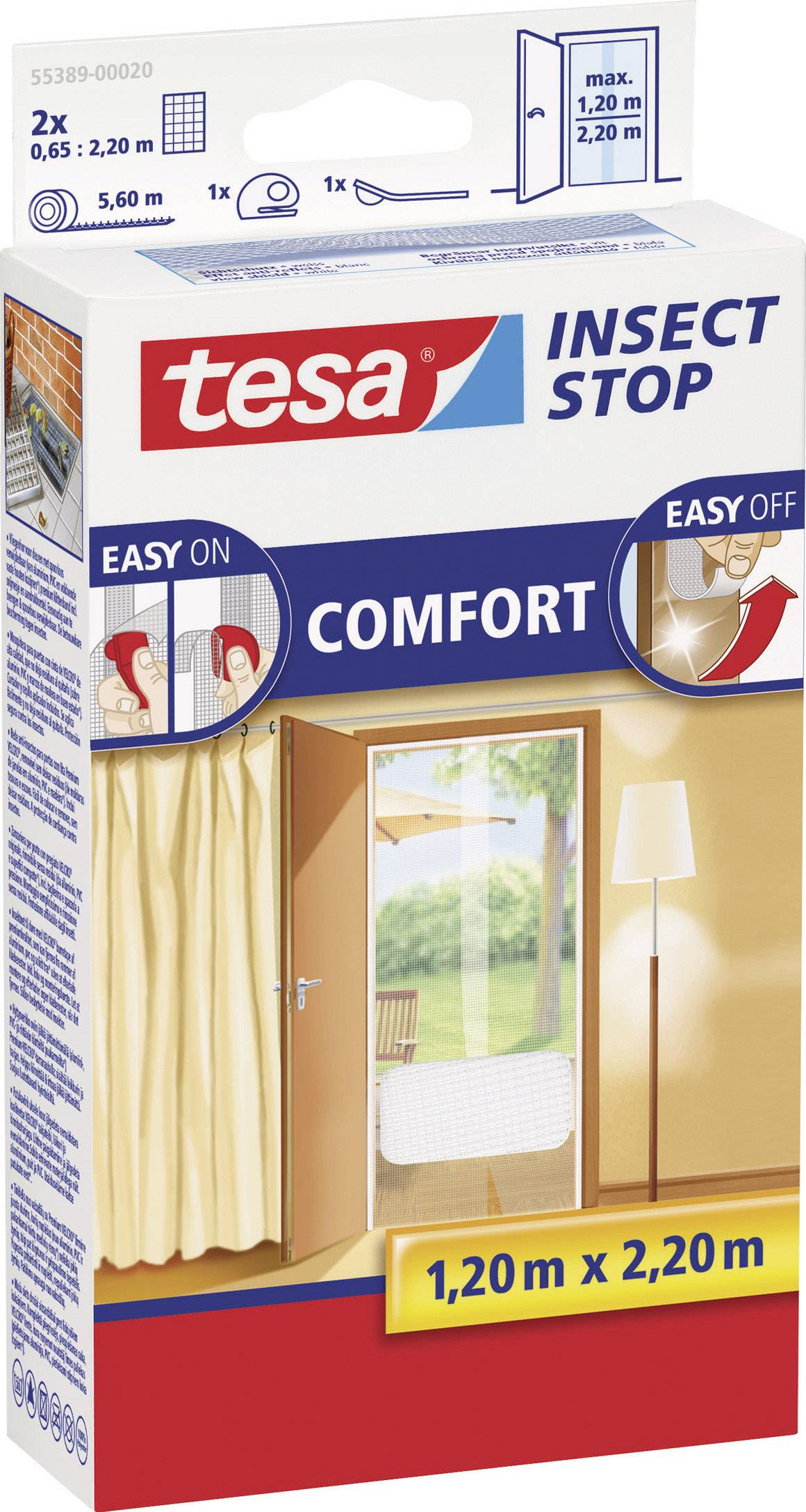 tesa COMFORT 55389-00020-00 Door insect netting (W x H) 1200 mm x 2200 mm White 1 pc(s)