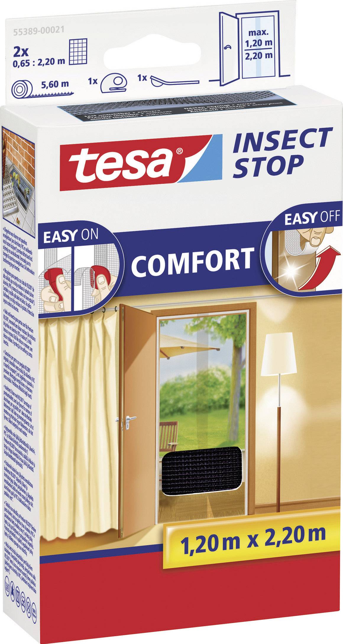 tesa COMFORT 55389-00021-00 Door insect netting (W x H) 1200 mm x 2200 mm Anthracite 1 pc(s)