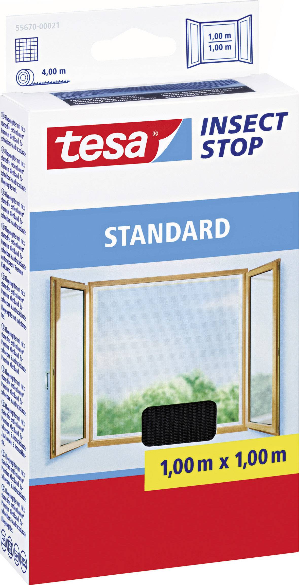 tesa STANDARD 55670-00021-03 Fly screen (W x H) 1000 mm x 1000 mm Anthracite 1 pc(s)