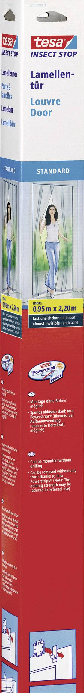 tesa STANDARD 55198-00001-00 Door insect netting (W x H) 0.95 m x 2.20 m Anthracite 1 pc(s)