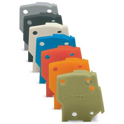 A row of coloured insulating boards arranged one behind another in various colours and sizes.