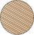 A circular background with a diagonal pattern of beige rectangles and brown dots.