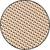 A circular design with diagonal stripes and evenly distributed points on a beige background.