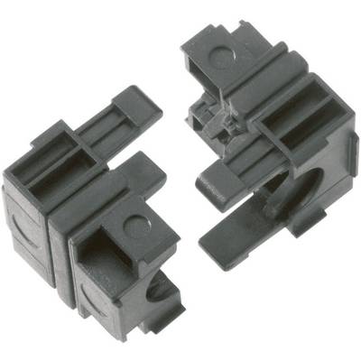 Two black, rectangular plastic connectors with a snap-in mechanism, used for electrical connections.