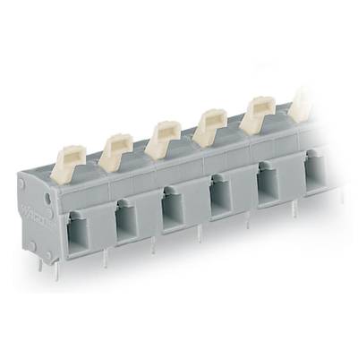 Grey, multi-pole connector with white lever mechanisms. Suitable for electrical circuits and connections.