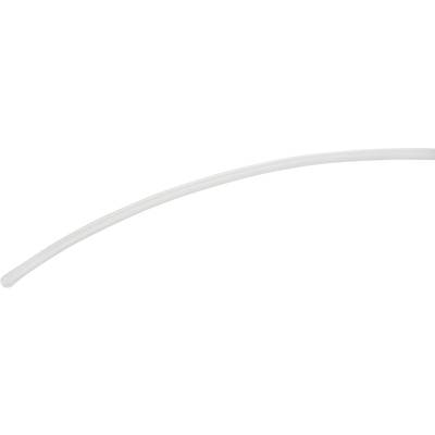 A curved, transparent tube against a white background, likely made of plastic.