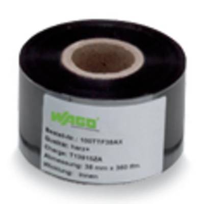 A black roll with a white label shows the manufacturer 'WAGO' and specifications of the adhesive tape size 38 mm x 360 m.