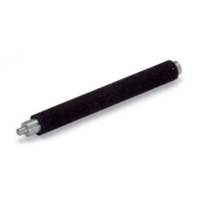 A black roller with metallic ends that may be used for technical or mechanical applications.