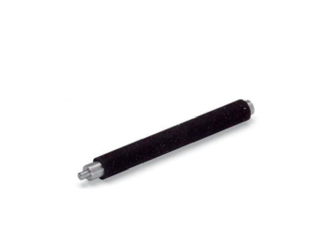 Black roller with silver ends on a white background, possibly part of a technical device.