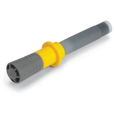 Grey and yellow plastic rod with a rounded tip, presumably a tool or an accessory part.