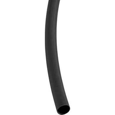 A black, flexible hose that is shown bent.