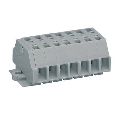 A grey plastic plug with multiple square sockets, suitable for electrical connections in technical applications.