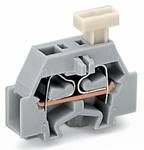 Space-saving, 2-conductor end terminal block