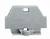 A grey end holder from the WAGO brand, used for mounting components on a DIN rail in electrical installations.