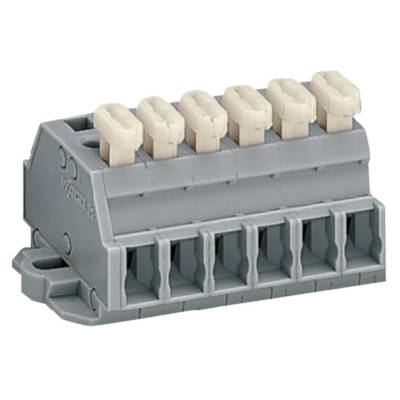 A grey, five-row connector with beige-coloured terminals, likely for electrical or electronic applications.