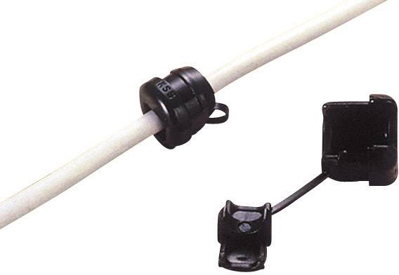 TRU COMPONENTS TC-SR-F21203 Strain relief Terminal Ø (max.) 5.3 mm Board thickness (max.) 1.6 mm Black 100 pc(s)