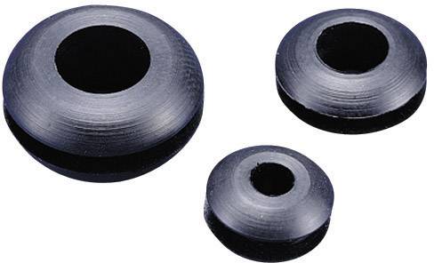 TRU COMPONENTS TC-GMR0705203 Cable grommet open Terminal Ø (max.) 5 mm Board thickness (max.) 1.7 mm PVC Black 100 pc(s)