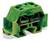 Green, shaped plastic insert with a metallic wire frame in the middle, vaguely reminiscent of a helmet shape.