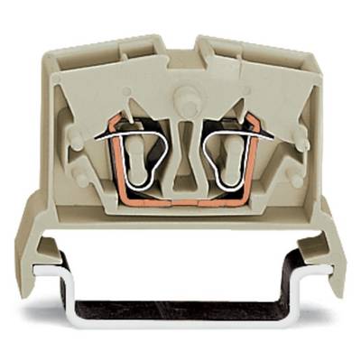Grey electrical terminal with copper wires and metal connections, shown in cross-section view to illustrate the internal components.