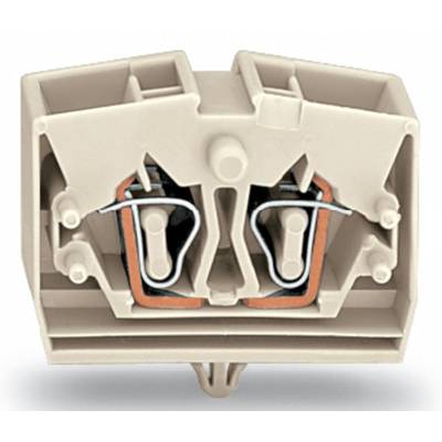 Beige connector with two terminals, metal contacts visible. Used for electrical connections in various applications.