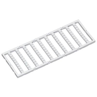 A white, rectangular plastic bracket with parallel struts, serving as part of a construction kit or modular system.
