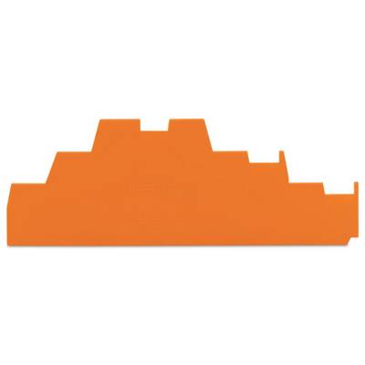 Orange plastic moulded shape in a stepped form, possibly a geometry tool or component for model-making, with multiple rectangular steps.