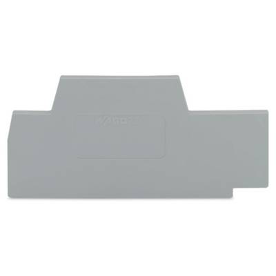 Grey, rectangular plastic cover with a raised surface in the centre, suitable for industrial or electrical applications.