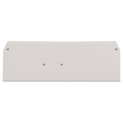 White plastic cover with three screw holes, suitable for covering terminal strips or connections.