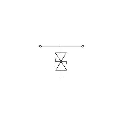 A simple schematic symbol consisting of two opposing triangles with a line above and below.