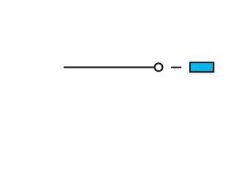 Diagram shows a horizontal line with a circle in the middle and a blue rectangular section on the right.