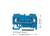 Blue electrical terminal block with two inputs, dimensions: 32 mm width, 28 mm height, 53 mm length.