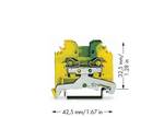 2-conductor ground terminal block