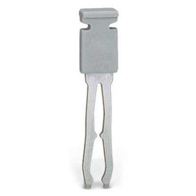 A grey polymer PTC fuse wafer with two metal terminals, used for temperature protection in electronic devices.