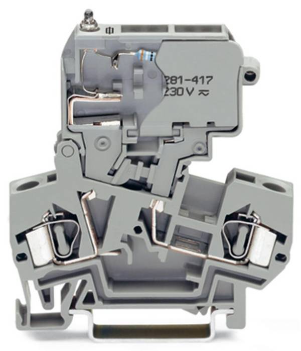 WAGO 281-611/281-417 Fuse terminal 8 mm Pull spring Configuration: L Grey 50 pc(s)