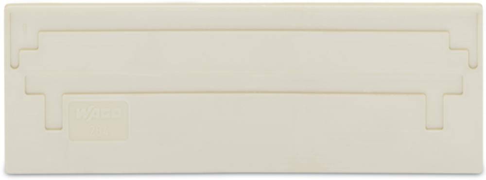 Beige plastic rectangle with a flat surface and distinctive edges.
