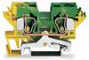 WAGO 284-607 PG terminal 10 mm Pull spring Configuration: Terre Green, Yellow 25 pc(s)