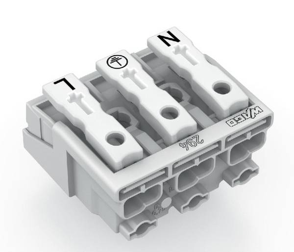 WAGO 294-4003 294-4003 Mains connector flexible: - fixed: 0.5-1.5 mm² Number of pins: 3 500 pc(s) White