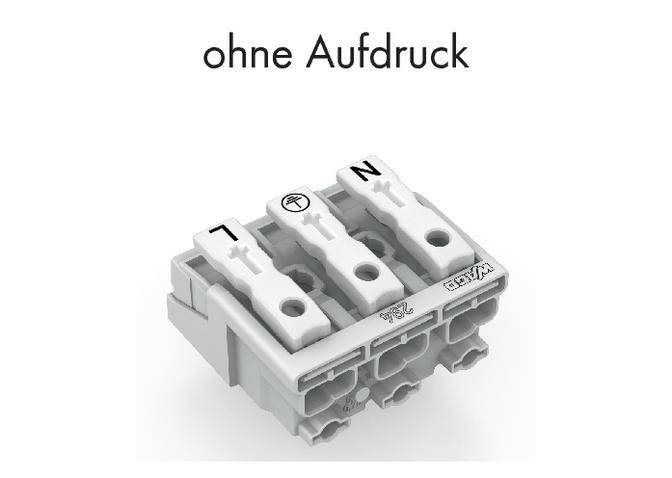 An electrical connection block with three terminals, each marked with symbols 'T', 'Earth' and 'N'. Above it reads 'no print'.