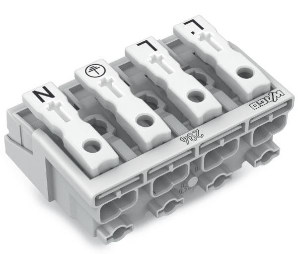 WAGO 294-5004 294-5004 Mains connector flexible: - fixed: 0.5-1.5 mm² Number of pins: 4 500 pc(s) White