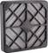 A rectangular air filter with a black plastic frame and diagonal mesh pattern reveals the fine filtration material within.