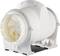 A white, cylindrical ventilation unit with a fan wheel, mounted on a bracket, for regulating air flows in ventilation systems.
