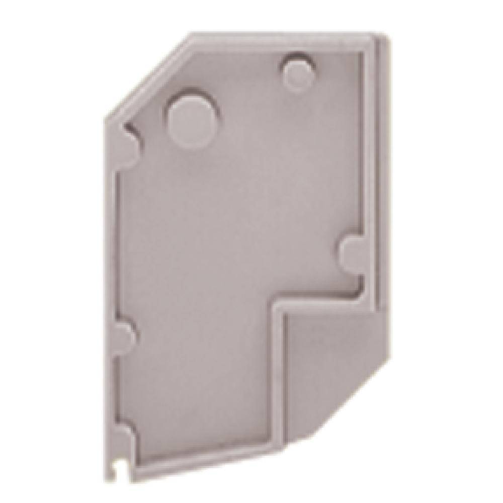 Grey plastic cover with rounded corners and recesses, likely part of a housing or mounting accessory.